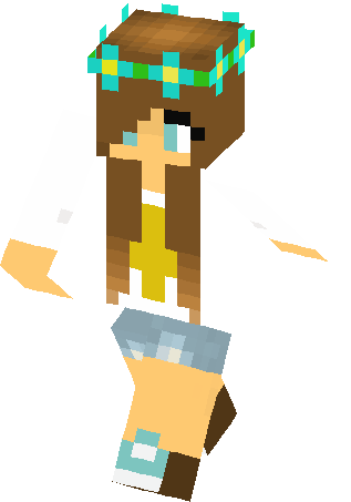 Cute Flower Crown Girl Skin - Minecraft (317x453)