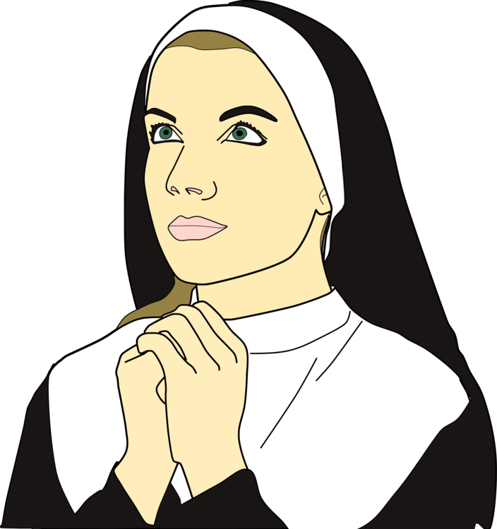 Nun Monk Can Stock Photo Istock Sister - Nun Clipart Black And White (704x750)