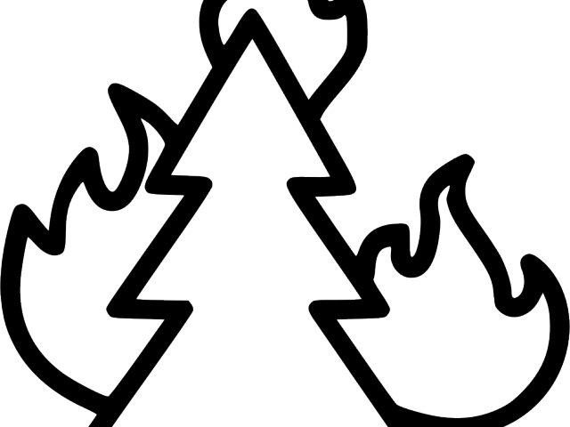 Bonfire Clipart Combustion - Drawing Of A Wildfire (640x480)