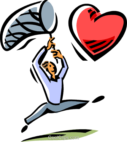 Person Trying To Catch Heart Royalty Free Vector Clip - Catch Heart (428x480)
