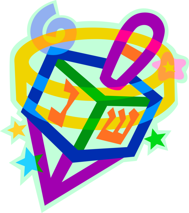 Hanukkah Dreidel Vector - Holiday Spirit Hanukkah & Christmas Music (622x700)