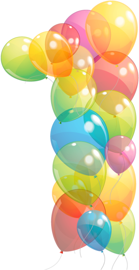 Numbers ‿✿⁀ Balloon Box, Birthday Clips, Number One, - Transparent Transparent Background Balloons Png (741x1024)
