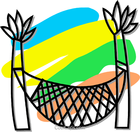 Hammock Royalty Free Vector Clip Art Illustration - Hammock Royalty Free Vector Clip Art Illustration (480x450)
