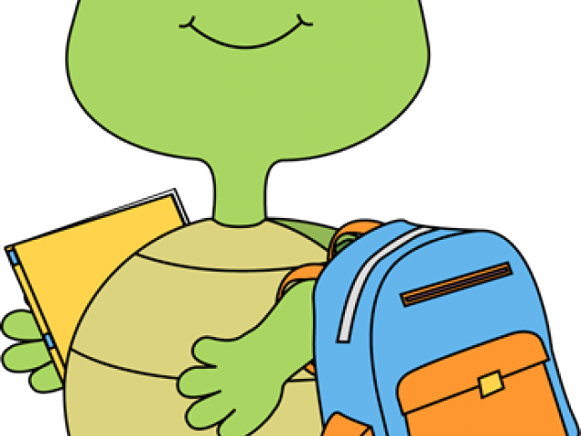 Go To School Clipart - Turtle Going To School (640x480)