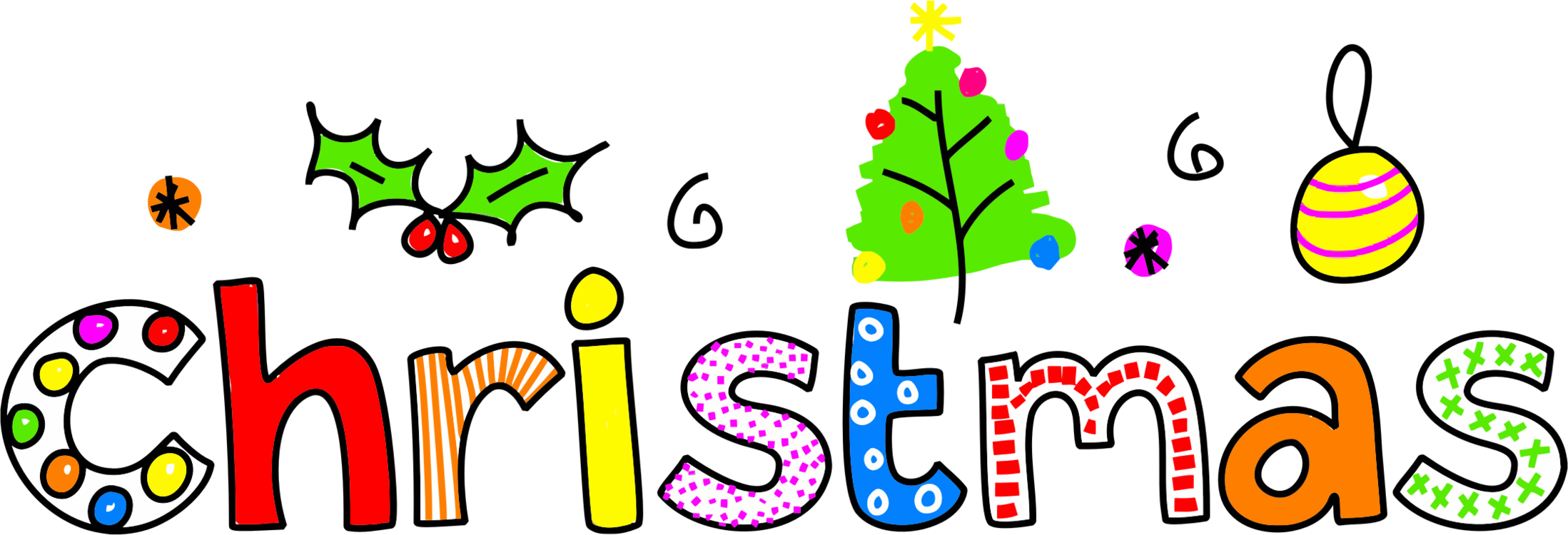 Typography Typeface Christmas Day - Christmas For Kids (2197x750)