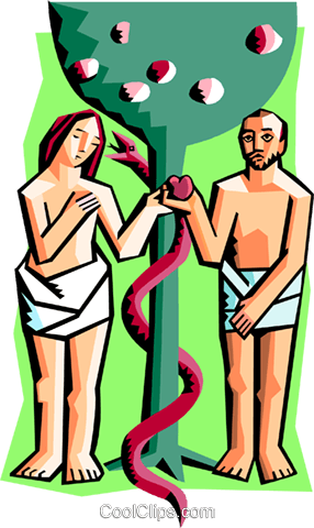 Adam And Eve Royalty Free Vector Clip Art Illustration - Clipart Adam And Eve (286x480)