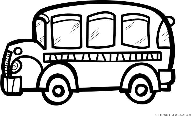 Bus Outline Transportation Free Black White Clipart - School Bus Clipart Transparent Background (767x515)