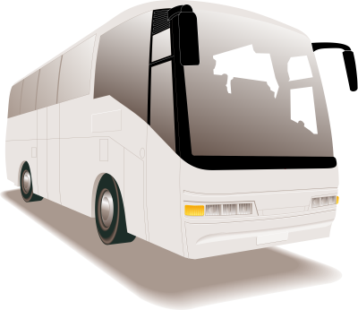 Bus, Tour, Car Clipart Png Images - White Bus Vector (400x346)