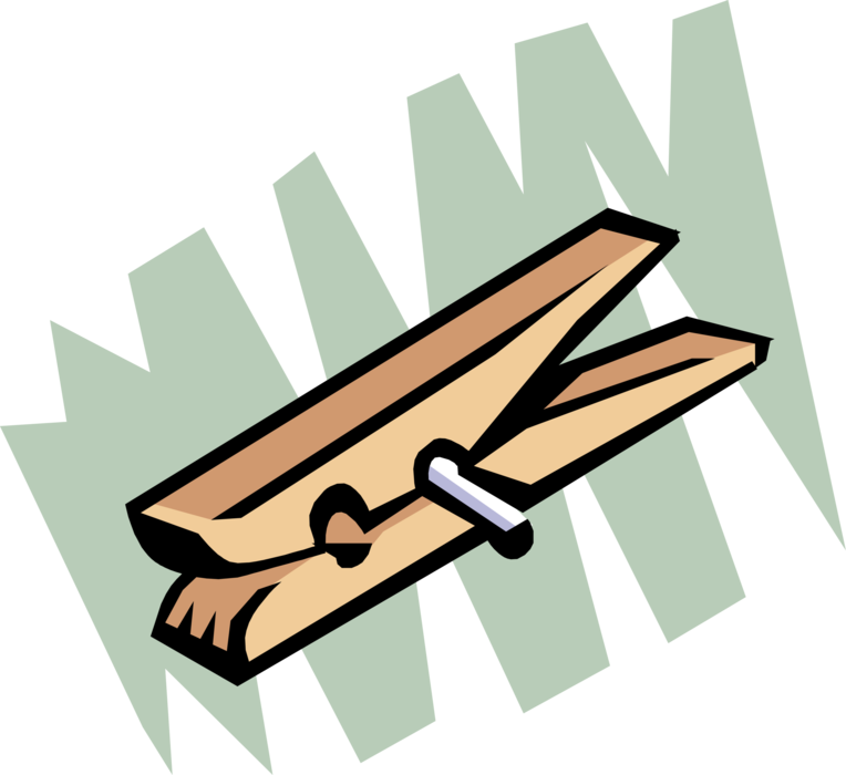 Or Clothes Peg Vector Image Illustration Of - Clothes Pin Clipart (764x700)