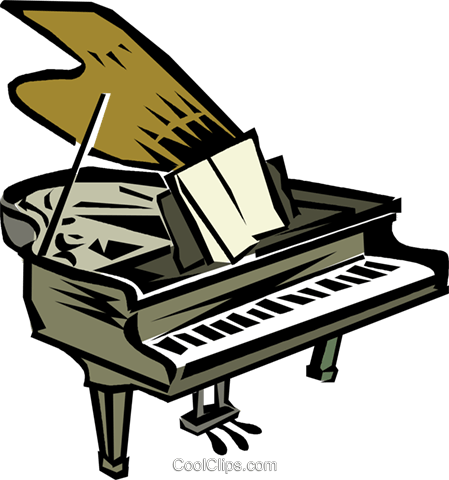 Grand Pianos Royalty Free Vector Clip Art Illustration - Fortepiano (449x480)