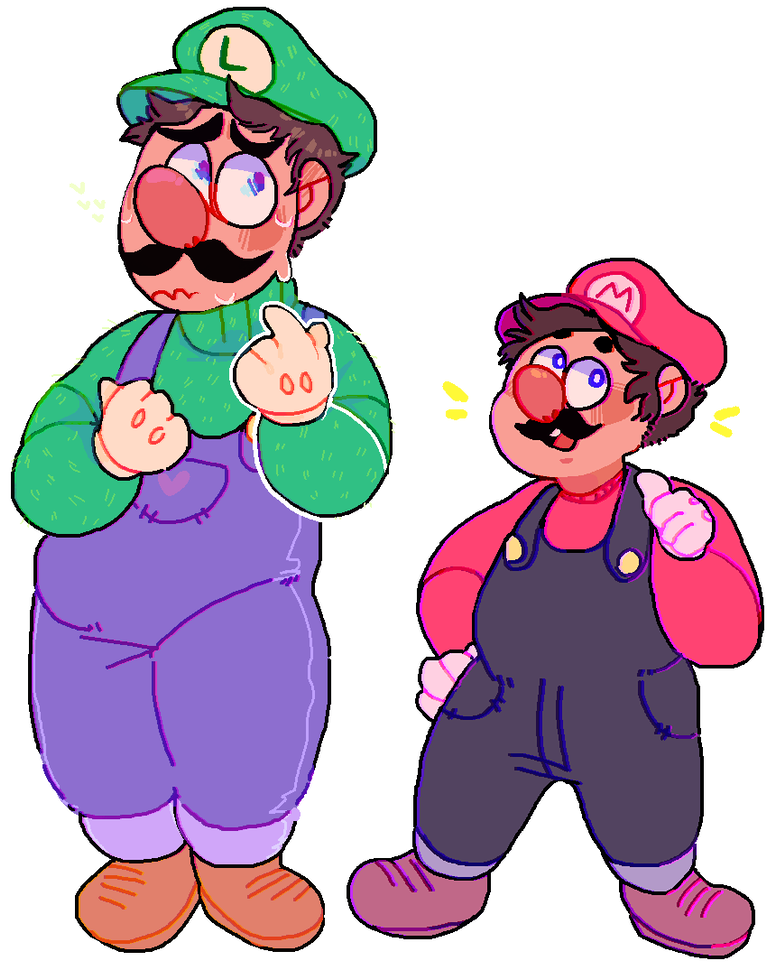 Mario Brothers By Feminist-deer - Pixel Art (812x984)