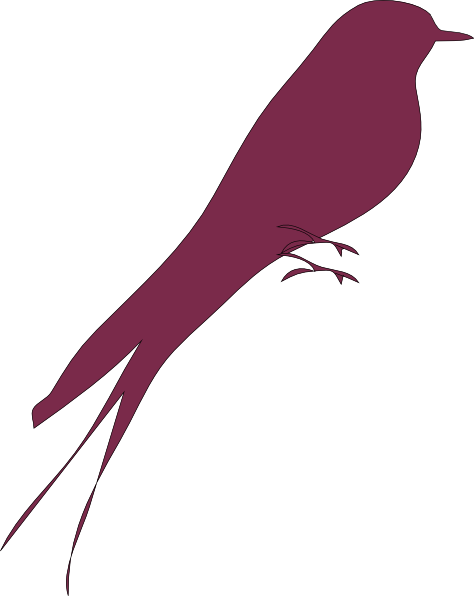 Purple Bird - Love Birds Silhouette Art (474x596)