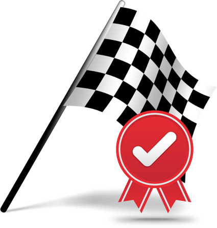 Start Finish Cert - Drapeau De Course Automobile (425x445)