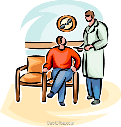 Doctor Talking To A Patient Royalty Free Vector Clip - Sitting (459x480)