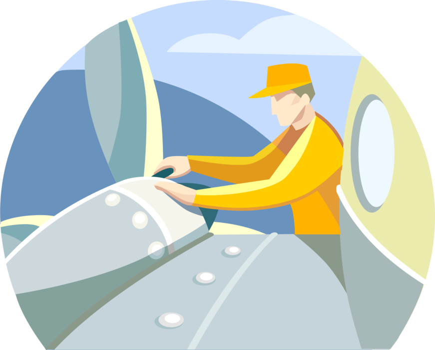 Technician Vector Image Illustration - Aircraft Maintenance Technician (871x700)