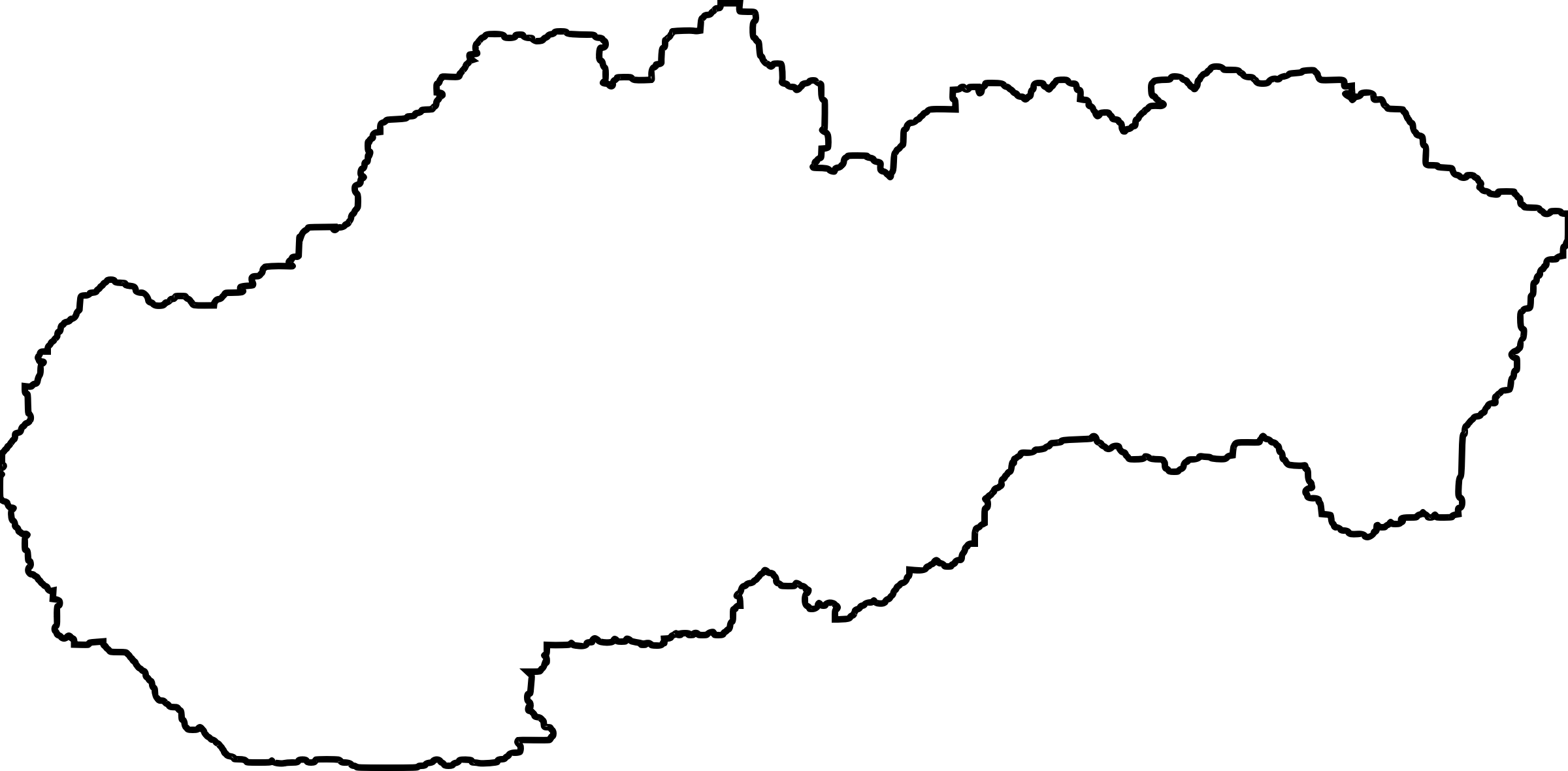 Big Image - Outline Of Slovakia Transparent (2400x1180)