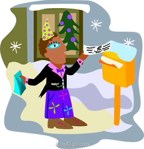 Employee Receiving A Christmas Bonus Royalty Free Vector - Employee Receiving A Christmas Bonus Royalty Free Vector (463x480)