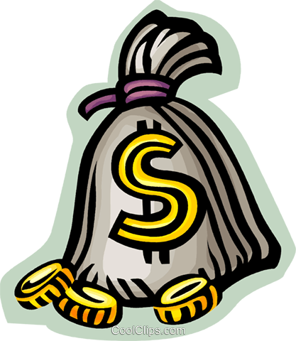 Money Bag Royalty Free Vector Clip Art Illustration - Illustration (417x480)