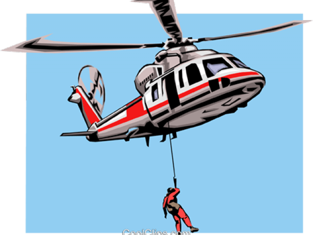 Helicopter Clipart Blue Helicopter - Rescue Helicopter Clipart (640x480)