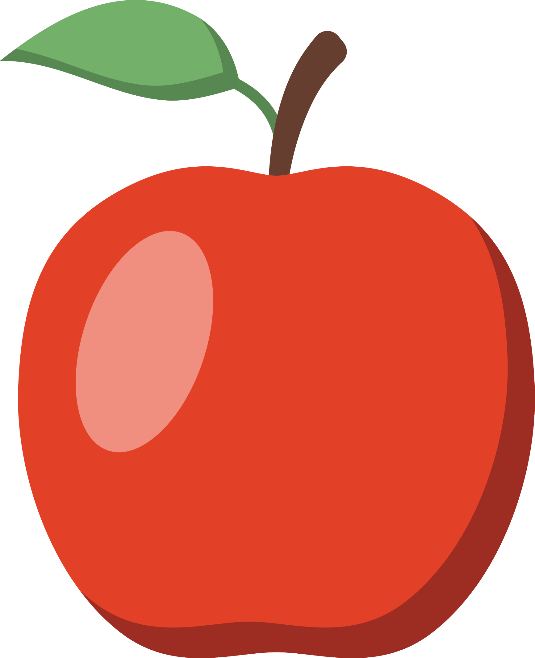 Apples Vector Apple Fruit 2 Buah Apel Apple Halves - Kids Clipart Apple Banana (1733x2132)