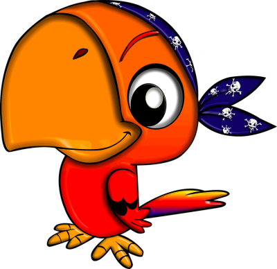 Cute Parrot File - Pirate Parrot Clip Art (400x388)