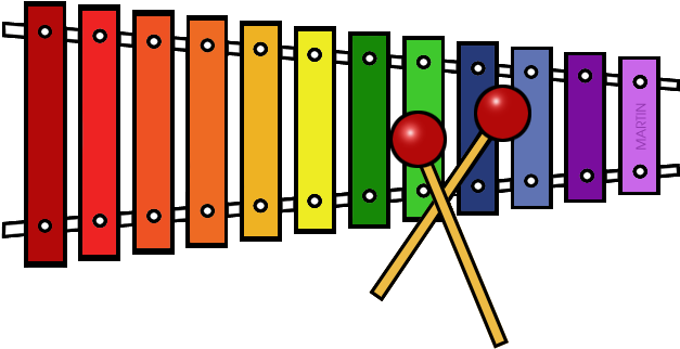Xylophone - Cartoon Image Of Xylophone (648x338)