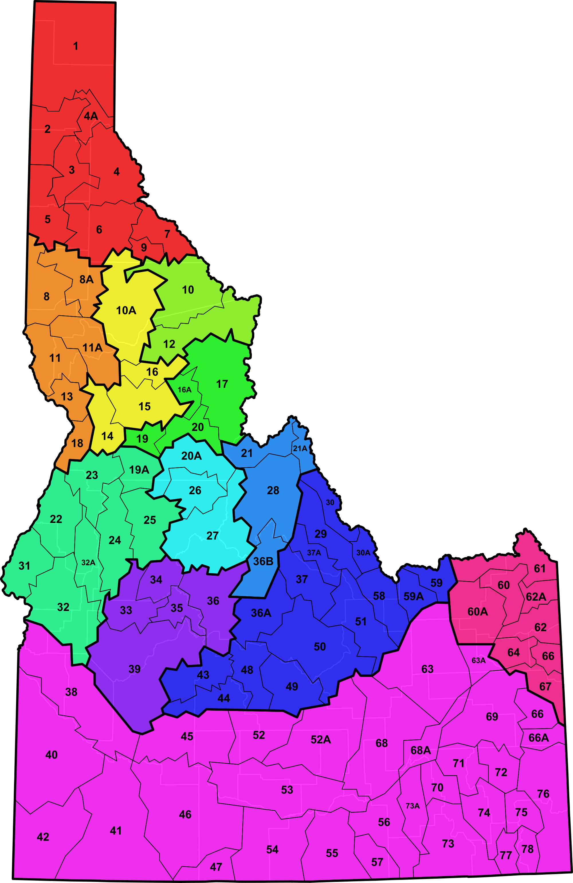Open - Wildlife Map Of Idaho (2000x3080)