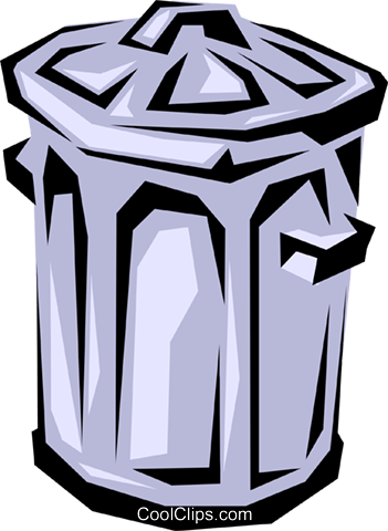 Garbage Can Royalty Free Vector Clip Art Illustration - Trash Can Clip Art (351x480)