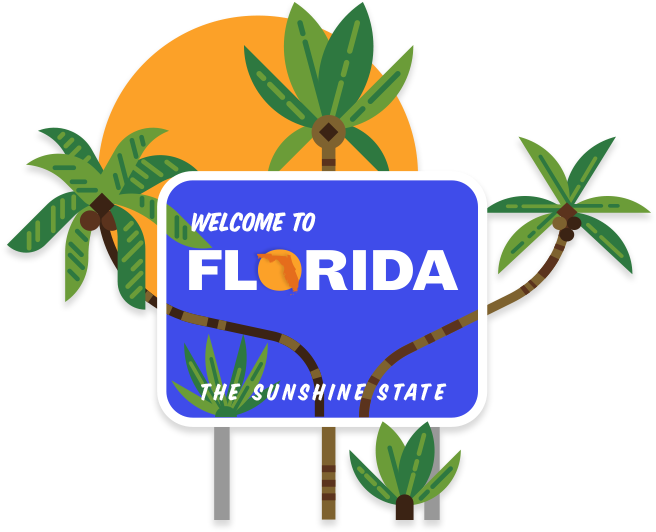 Cbd Hemp Oil Florida - Florida Welcome Center, Welcome To Florida Sign (664x550)
