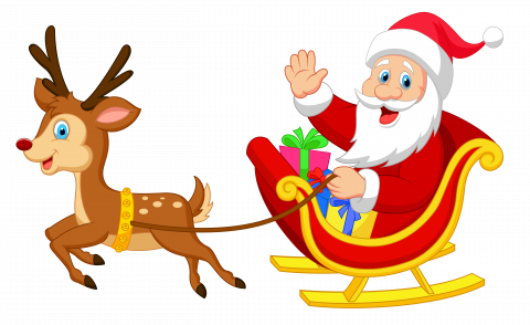 Santa Shop - Rudolph And Santa Sleigh (480x294)