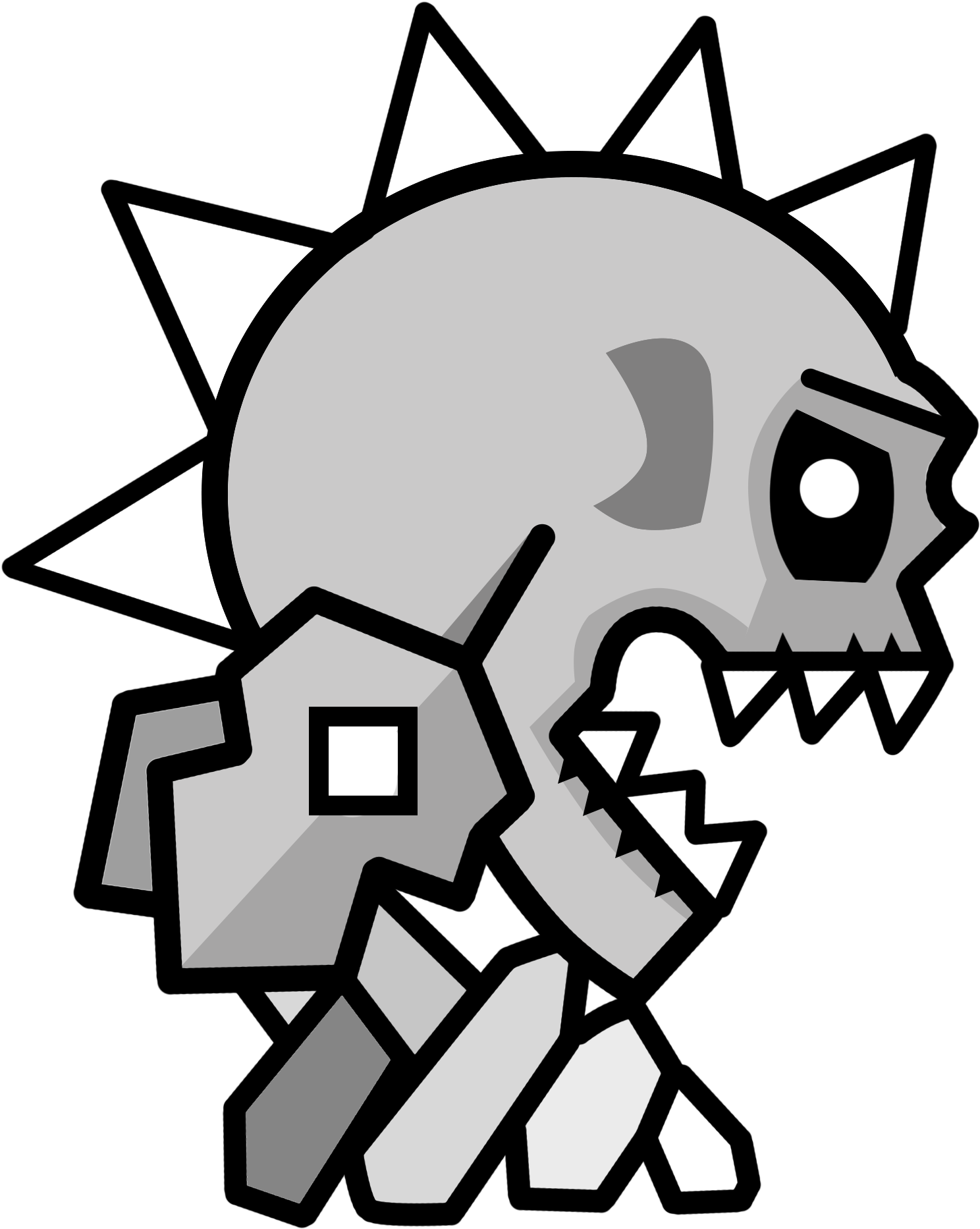 Gear Clipart Geometry Dash - Geometry Dash Skull Robot (2000x2000)