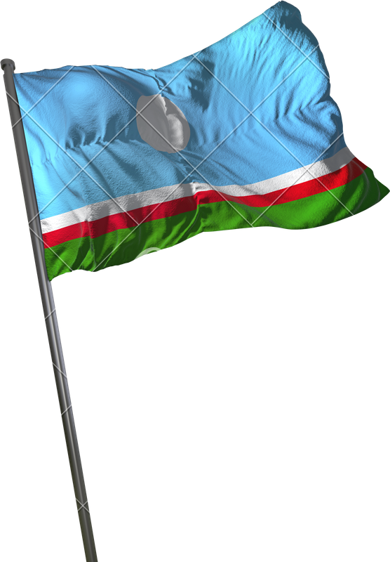 Sakha Republic Flag Waving Isolated On White Background - Portrait (556x800)