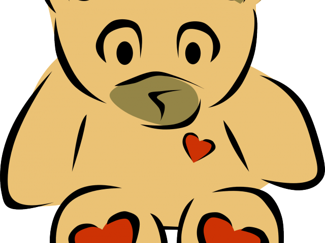 Teddy Bear Black And White Clipart (640x480)