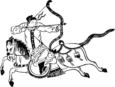 Mounted Archery China Chinese Archery Computer Icons - Chinese Horse Archer Drawings (453x340)