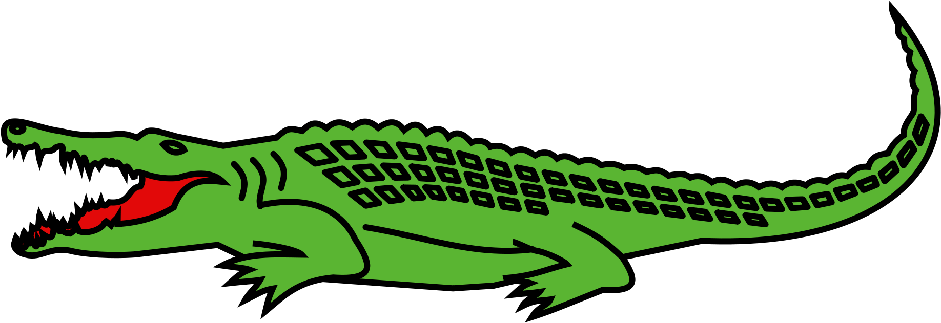 Vector Alligator Svg - Crocodile Dessin (2000x800)