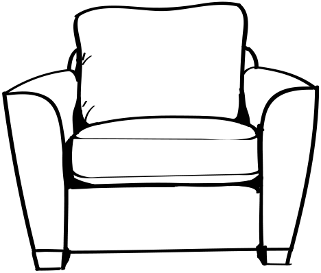 Sofa Clip Black - Clip Art (468x398)