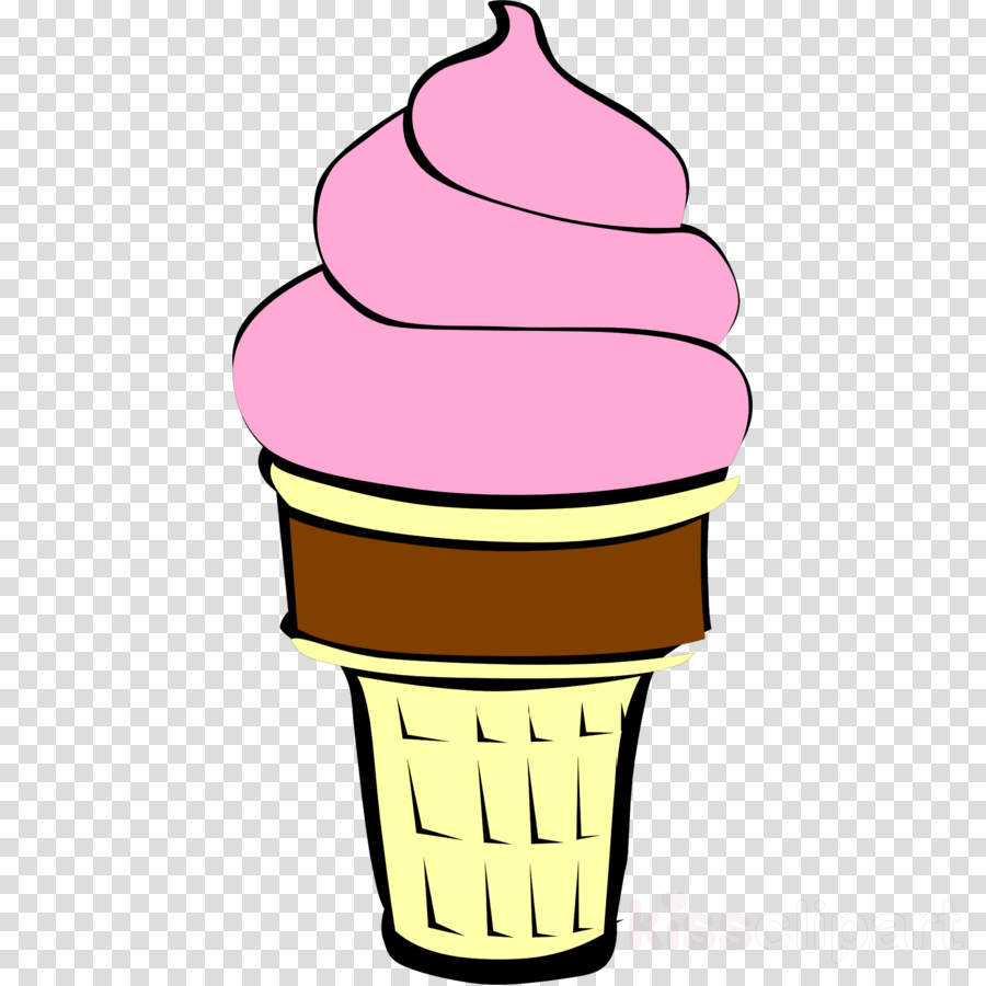 Download Strawberry Ice Cream Cone Clip Art Clipart - Ice Cream (900x900)