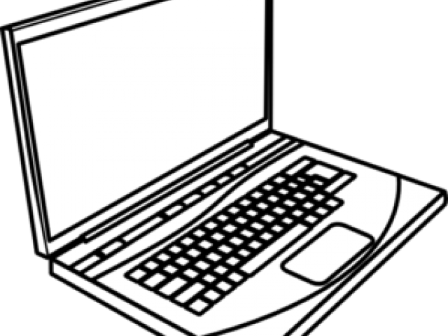 Laptop Clipart - Laptop In Black And White (640x480)