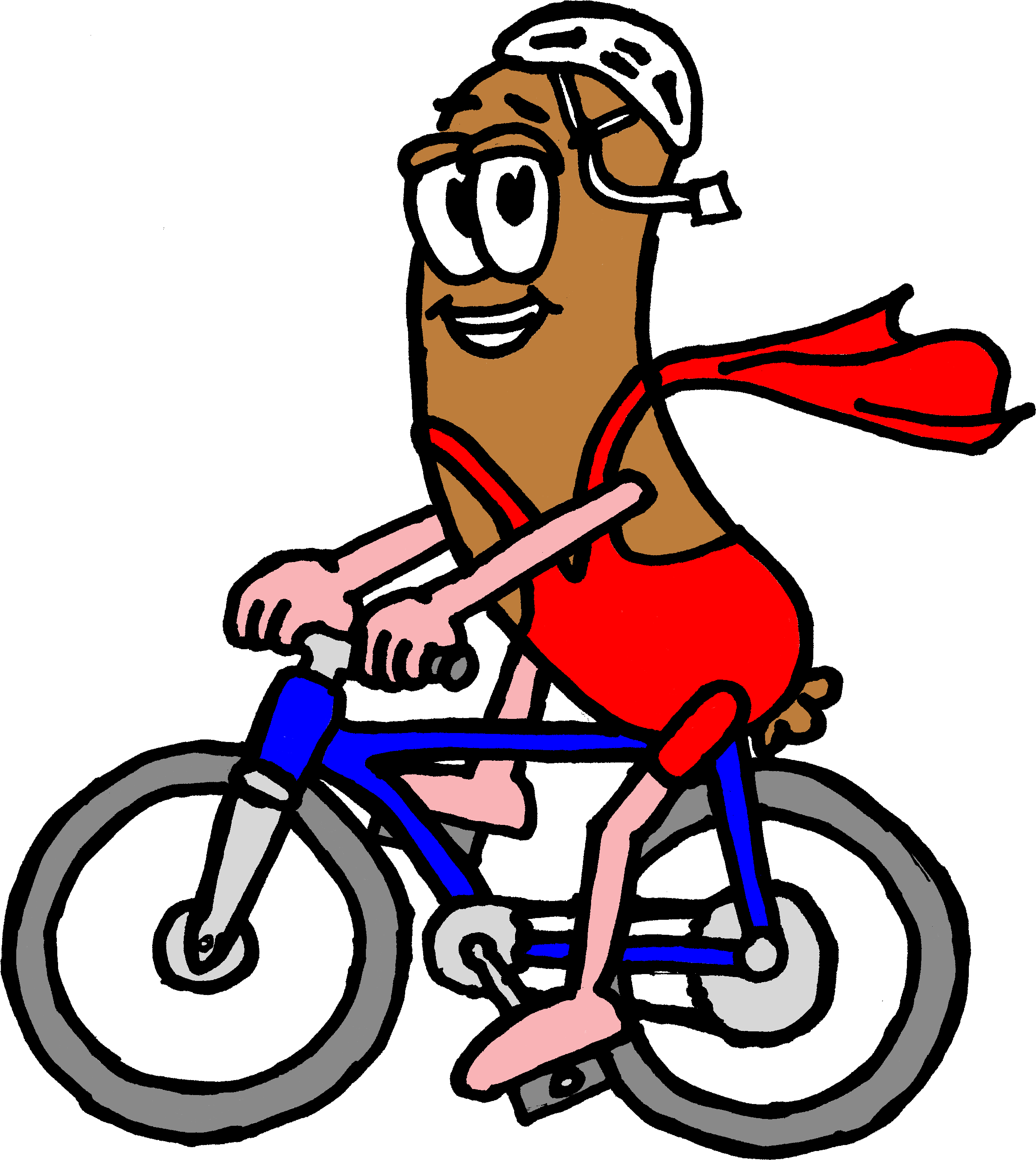 Pitons Clipart Motor Part - Sausage On A Bike (2508x2821)