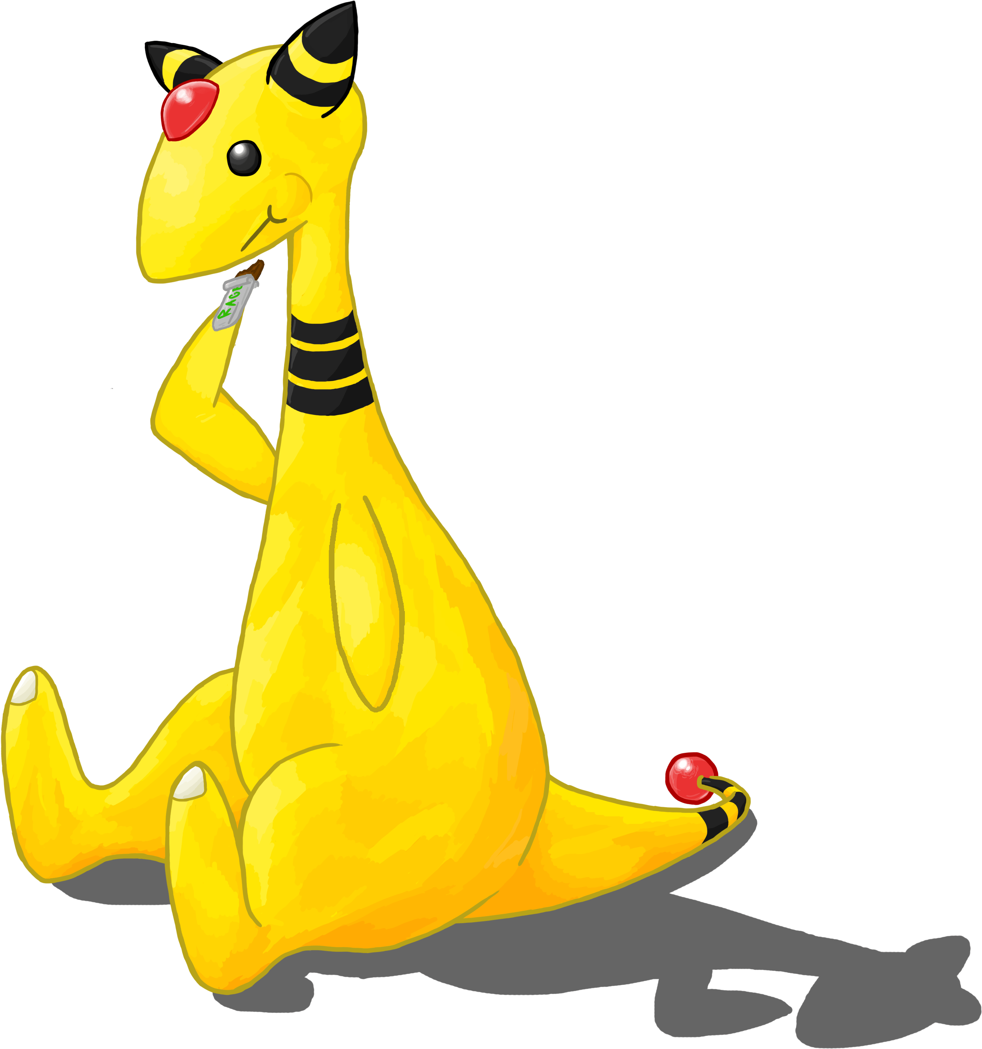 I Think This Ampharos Is Hungry Too - Cartoon (4096x4096)