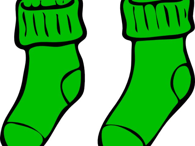 Pair Clipart Green Socks - Socks Cartoon Transparent Background (640x480)