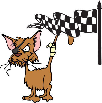Angry Cat Checkered Flag Clipart - Stray Cat Clip Art (512x512)