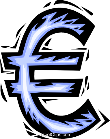 Euro Symbol Royalty Free Vector Clip Art Illustration - Euro Clipart (381x480)