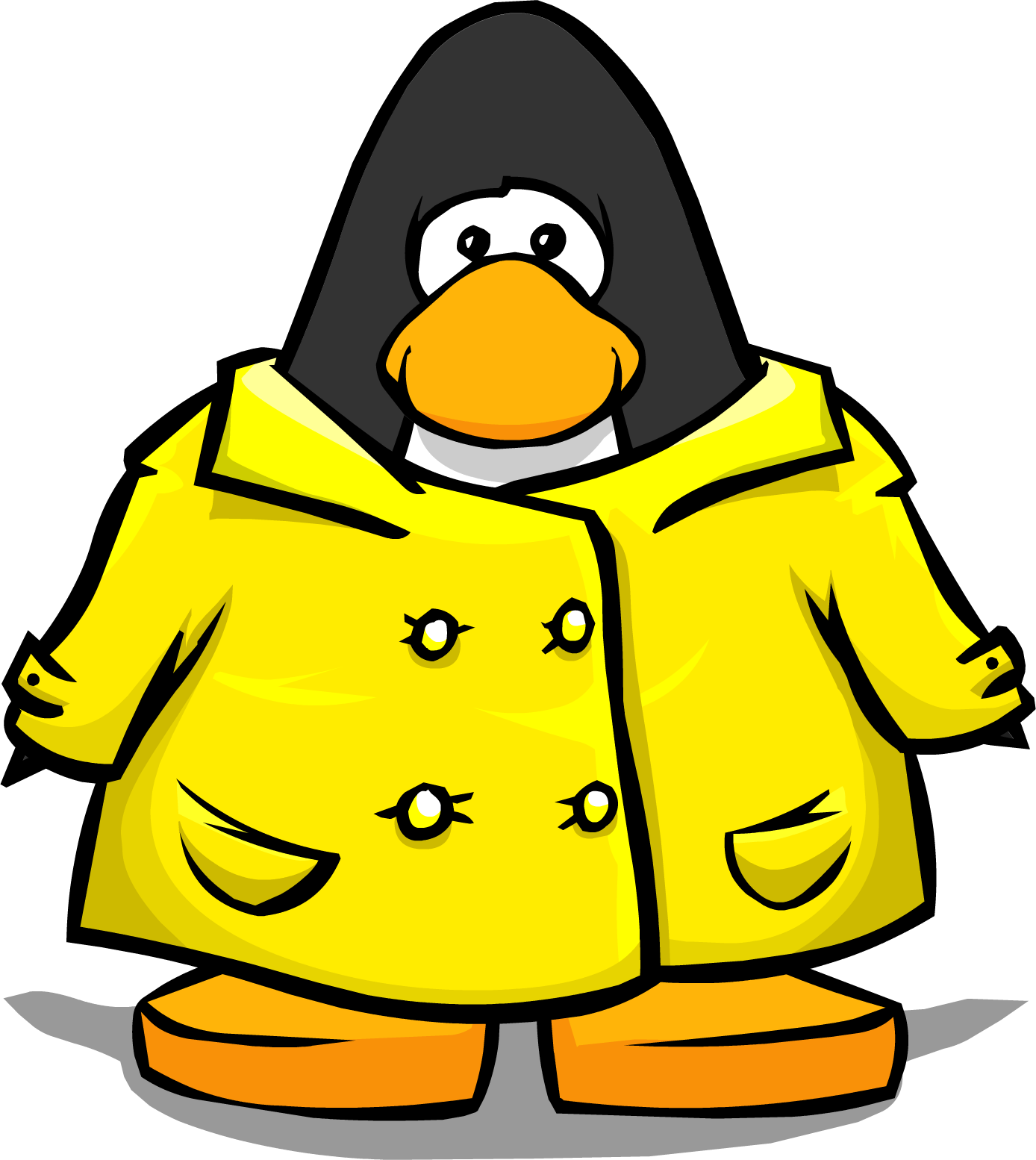 Coat Clipart Impermeable - Cartoon Character With Yellow Raincoat (1388x1554)
