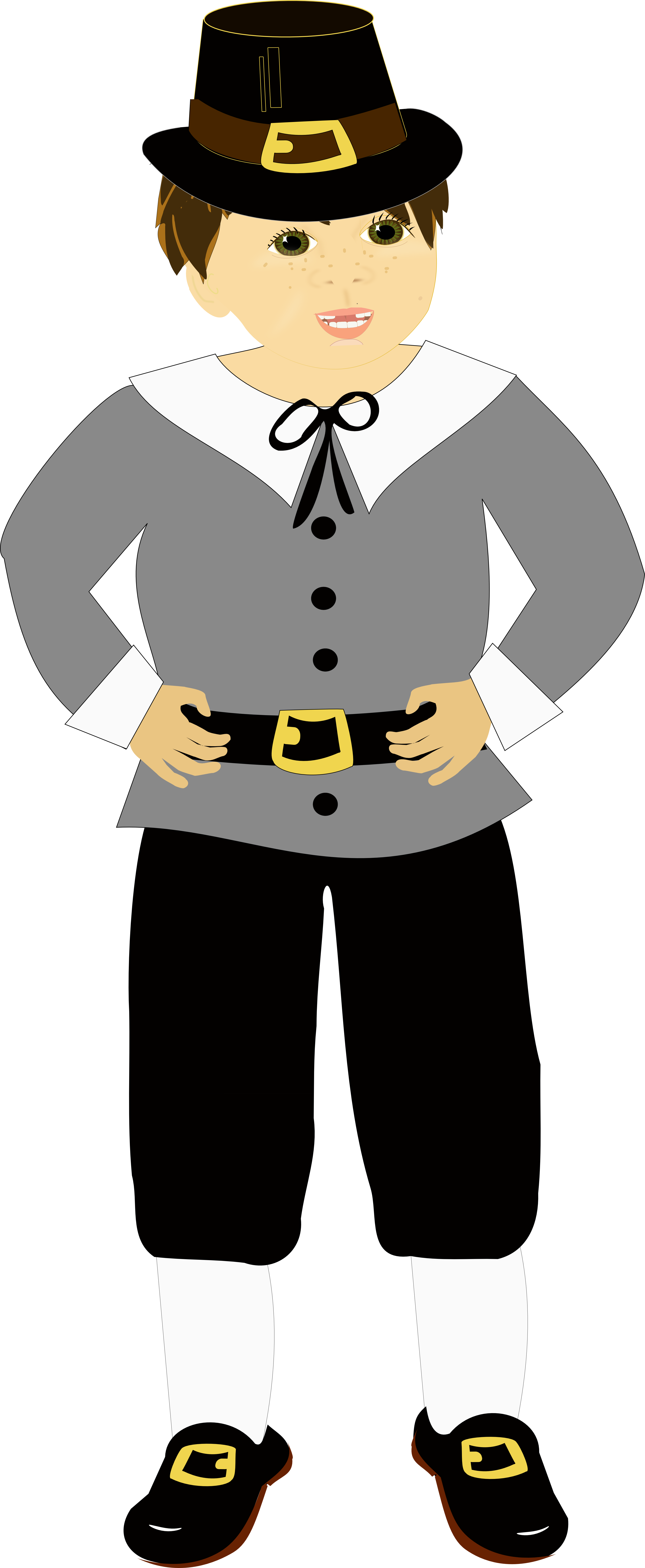 Pilgrim Hat Clip Art - Pilgrim Cartoon Png (3491x8485)