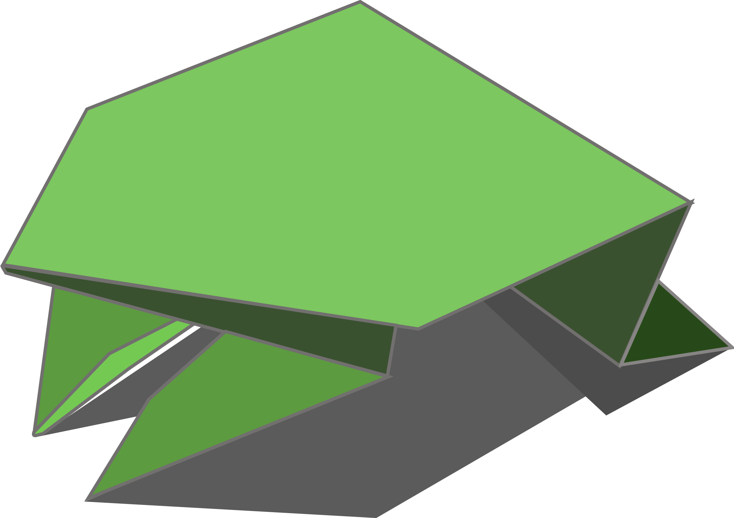 Origami Jumping Frog - Clip Art Origami Frog (1062x750)