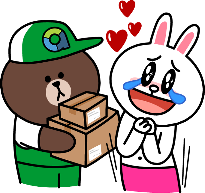Acommerce Delivery Bear Line Sticker - Line Sticker Delivery (683x644)