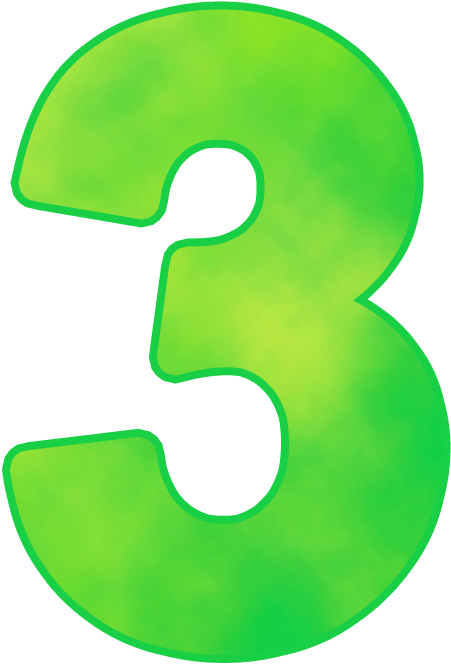 Alpha Number - Number 3 In Green (470x683)