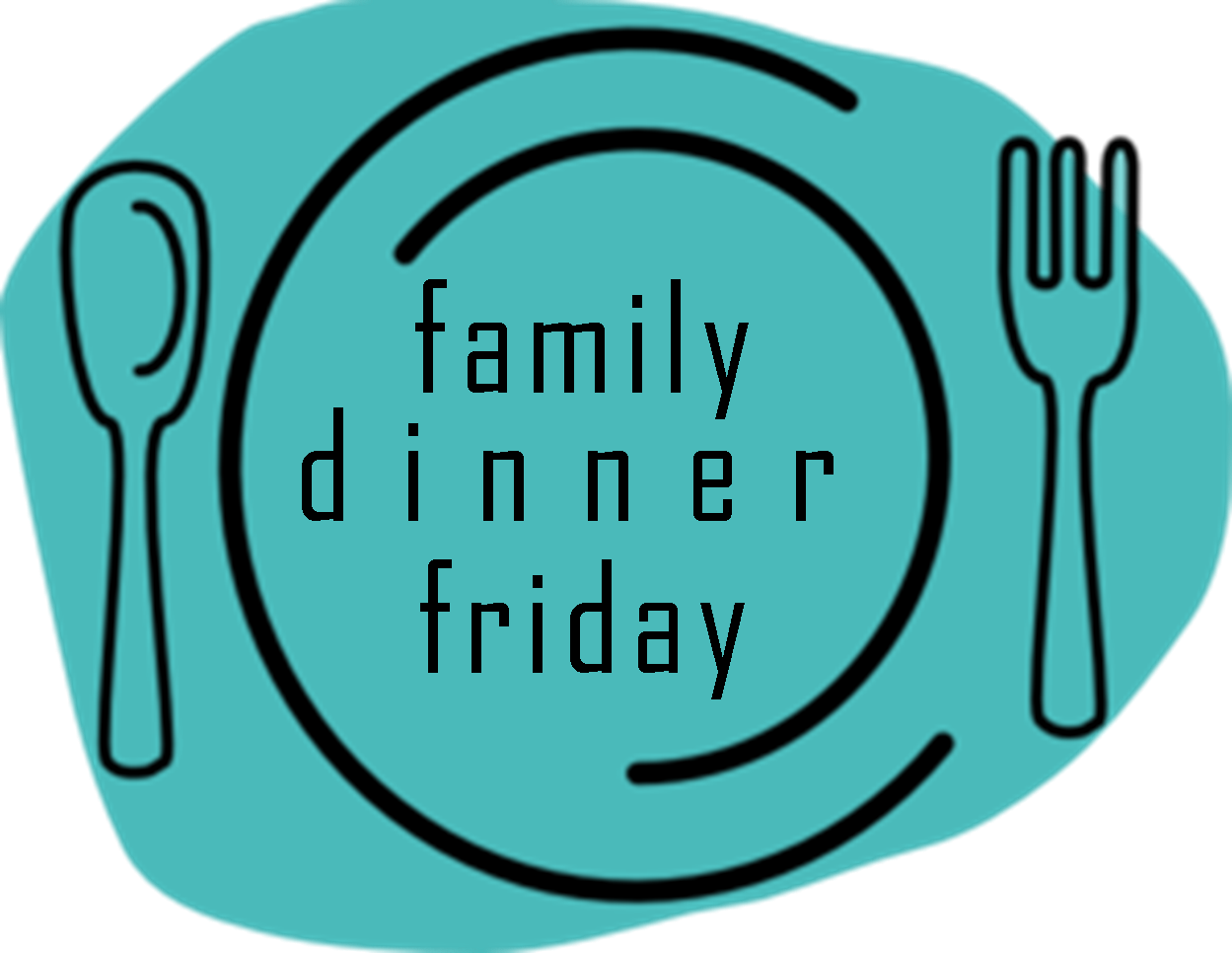 Family Dinner Friday - Plate Fork And Knife Clipart (1249x966)
