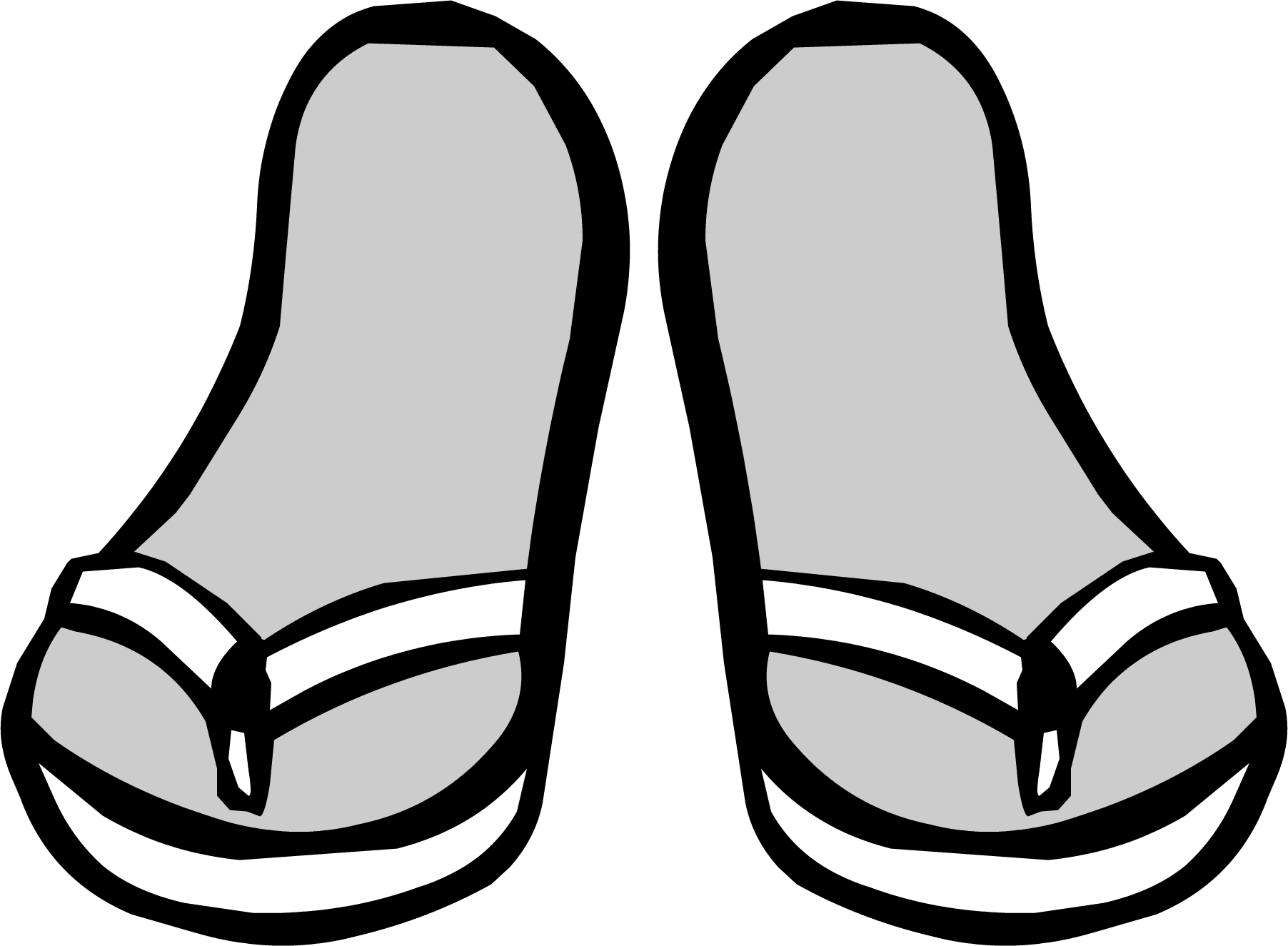 White Sandals Clothing Icon Id 6098 - Club Penguin Flip Flops (1804x1325)